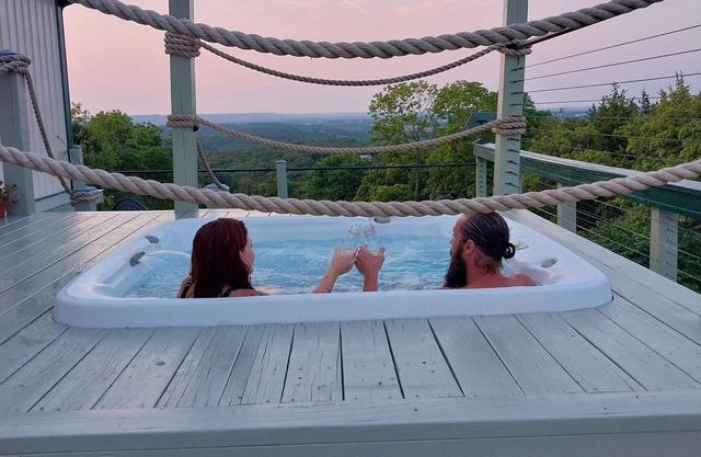 Heated Pool in October + Hot Tub + Fall Color View