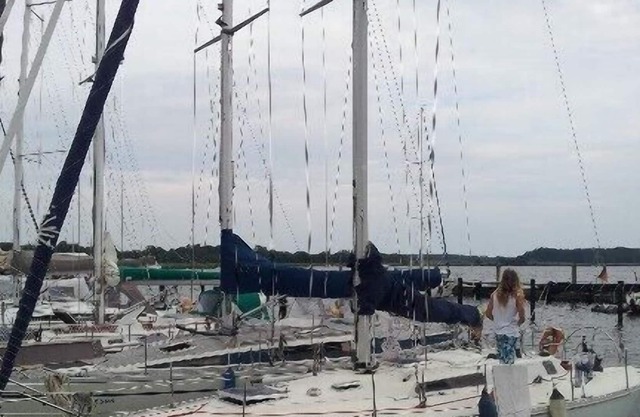 Holiday on a yacht, in the beautiful natural harbor Gustow