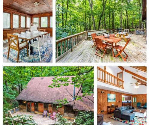 Huge Cabin w Hot Tub, Deck, Grill, Fire Pit, WiFi
