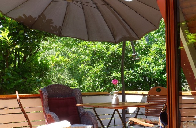 Idyllic and quietly situated wooden house/cottage in a large garden in the Palatinate Forest