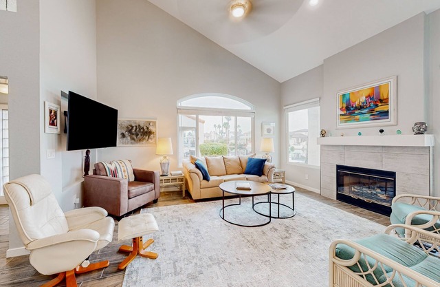 Lake view desert stay with pool, patio, grill, & smart TVs - snowbird-friendly