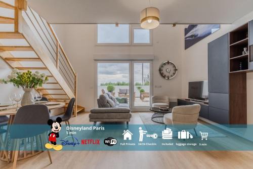 Le Hiva Oa , 5 pers, duplex 5min Disneyland Paris