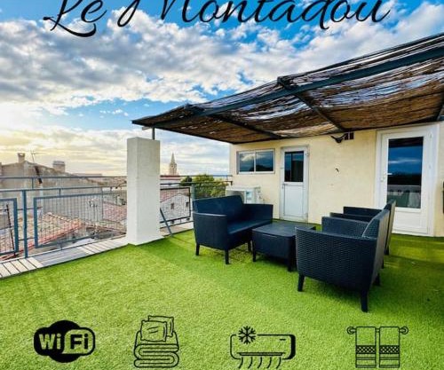 Le Montadou avec Roof Top - local vélosmotos - netflix - climatisation
