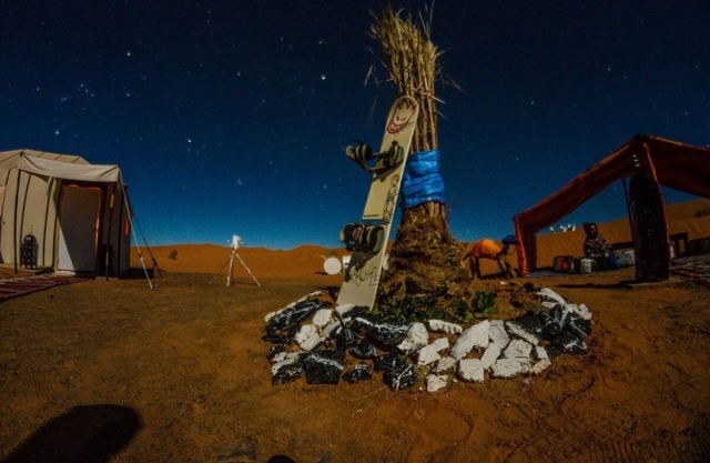 Merzouga luxury desert camp, in Erg Chebbi dunes (offers camel ride)