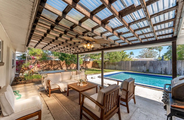 Modern Seaside Boho Home – Stylish House with Private Pool & Spacious Backyard!