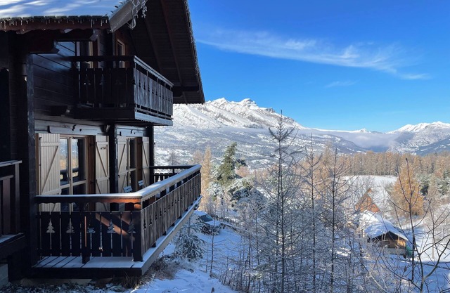 Mountain ski chalets in “La Joue Du Loup' in Le Dévoluy (Hautes-Alpes)