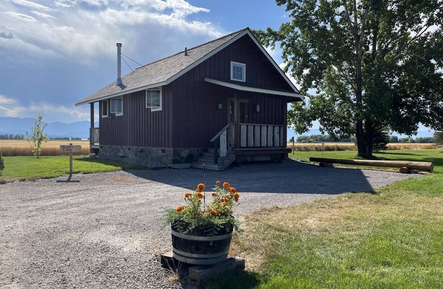 New Cabin on a 300 acre farm with Spectacular views of Flathead Lake