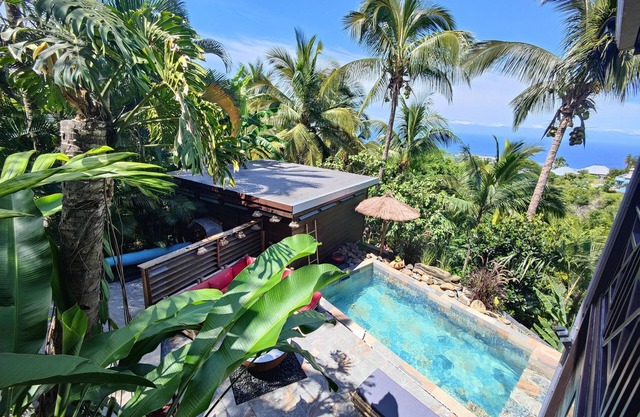 nugget! Ocean view studio with private Jacuzzi in an exceptional tropical garden