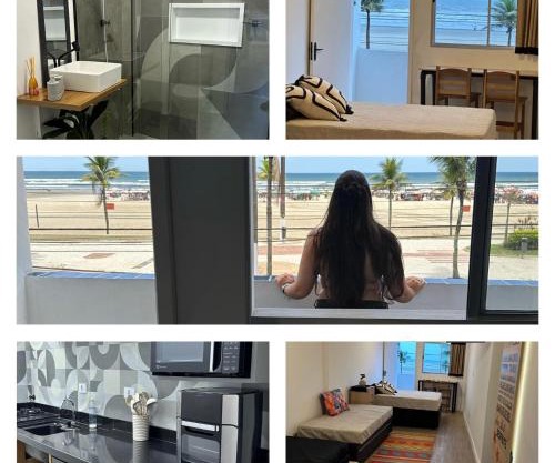 Pé na areia, vista mar, wi-fi e varanda !