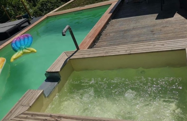 Private shower room, WC and entrance. spa sauna and swimming pool