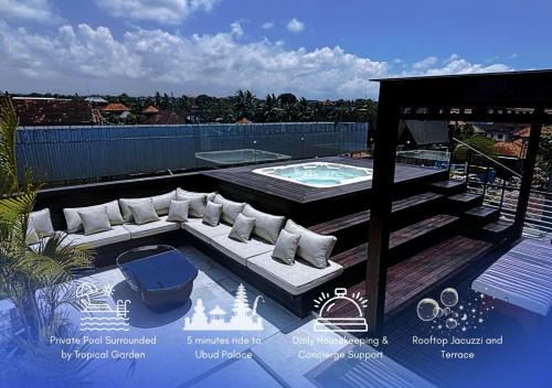 Private Villa with Rooftop Jacuzzi and Breakfast in Central Ubud