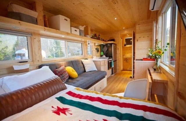 Rainbow Tiny Home w Mountain View, Hot Tub, and Hot Springs just 2 miles away.