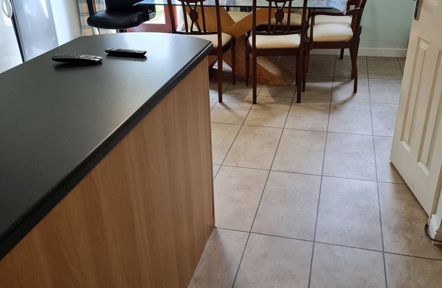 Reasonably large room with luxurious bathroom and a fitted kitchen