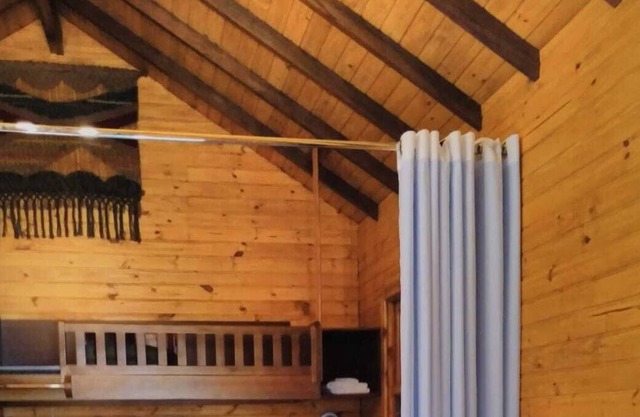 Romance cabin with fireplace and TV