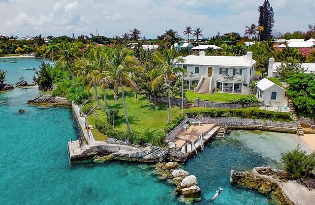 Spacious 4-bedroom beachfront estate in tranquil Somerset Village with AC, WiFi