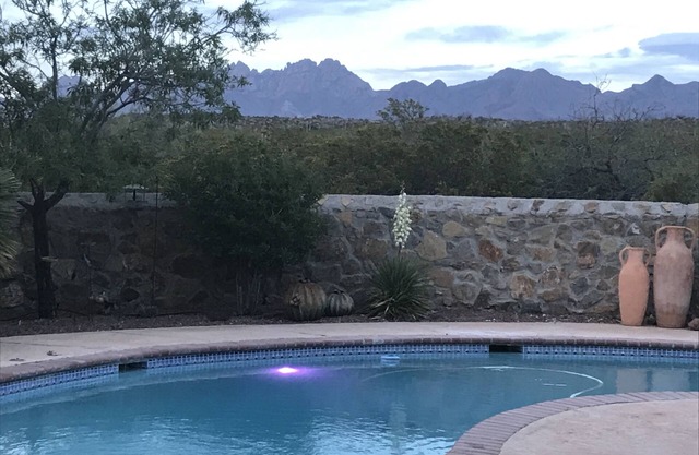 Spacious and private NM Pueblo styled home with great views.