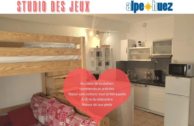 Studio des Jeux - Alpe d'Huez Hyper Centre - 4-5 personnes - Wifi