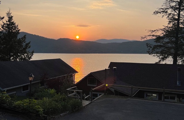 Stunning views from this quiet northern end of Lake George carriage house