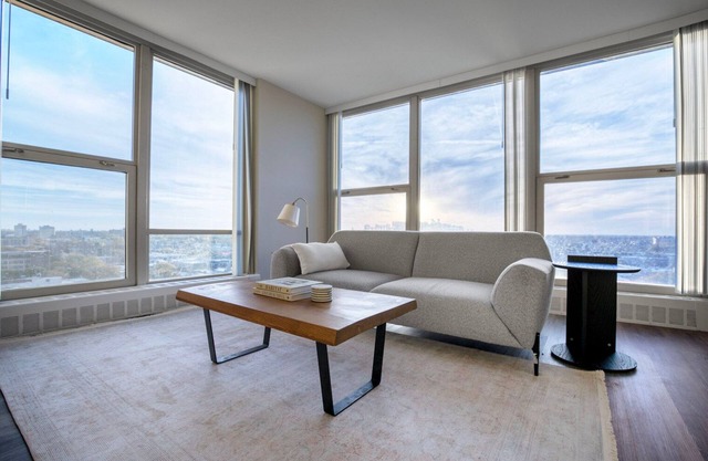 Stylish Edgewater 1BR w/Gym, Deck & Lounge, nr L, by Blueground