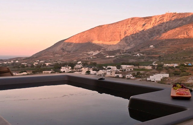 Superb Santorini Villas | 2 Bedrooms | Villa Hisoka | Spacious Terrace with Hot.