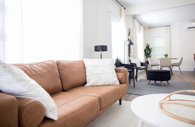 This 2 bedroom loft-like apartment is perfect for your visit to downtown Fredericton