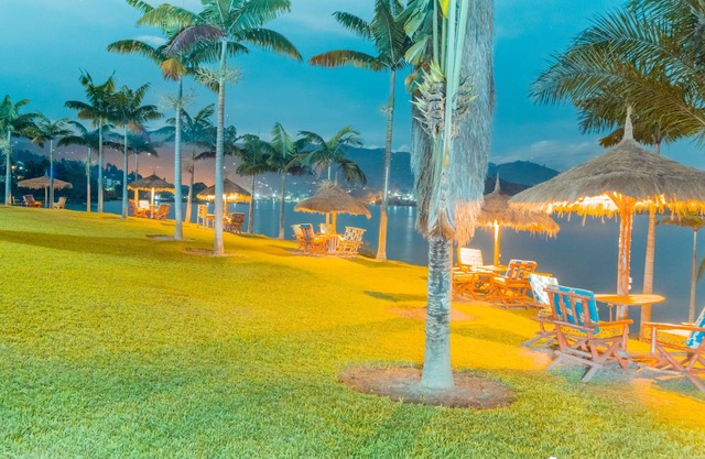 Traditional Bungalow at The Palm Beach in Rubavu with Kivu Lake View