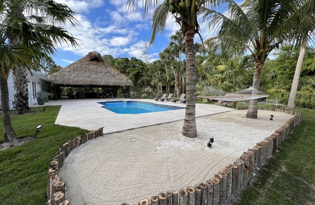 Tropical oasis with amazing tiki