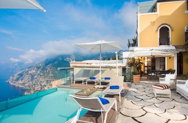 Villa Sirena, with heated pool and sea views
