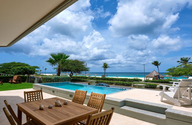 Walk to Eagle Beach – Exclusive 6BR Beachfront Condo with Private Pool & Jacuzzi
