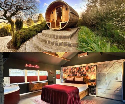 Wellness Tuin - Boudoir Suite - Ultieme Partner Beleving met Jacuzzi en Openhaard en privé Sauna in Romantische stijl