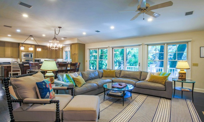 West Beach House | 10 Min Walk to Beach; Dog Friendly, One Level Home w Golf Course Views