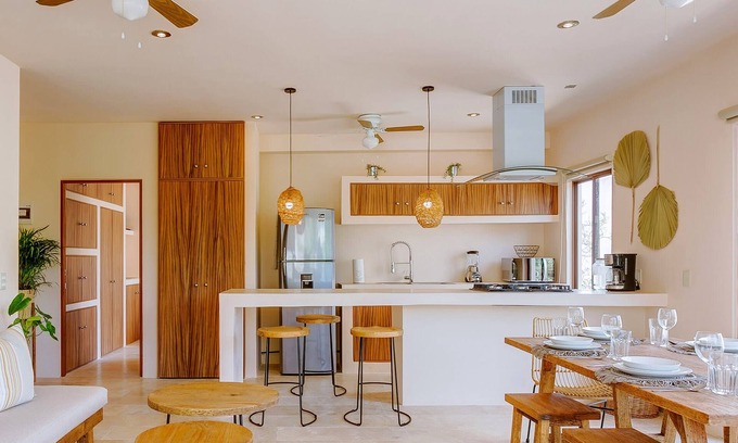 Costa Apartment | 2 Private Outdoor Lounge Patios | 2 Cenotes Onsite