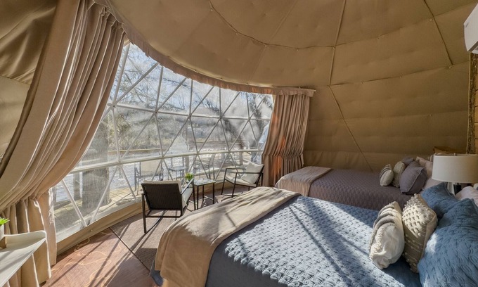 Sutton Apartment | 2 queen Bed and Full Bath Glamping Dome on the River!
