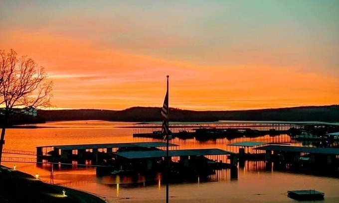 Osage Beach Condo | 2BR Lake + Pool Views Fireplace Fall Getaway Osage Beach Steps to Fun & Sun W&D