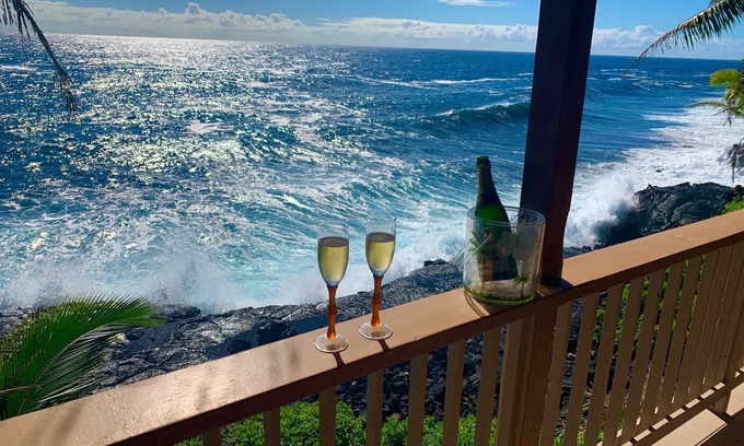 Kehena Beach Estates House | 50' from the ocean, full ocean views from bedrooms & lanai