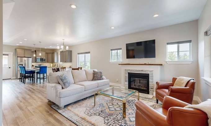 Hailey House | A charming, comfy townhome with patio views, cozy fireplace and more