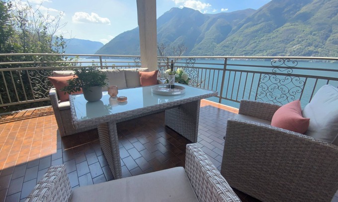 Nesso Apartment | Amazing Lake Views from Large Terrace. Swimming and Boat Dock on Property