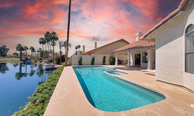 Island at Ocotillo House | Amazing Waterfront Home with Golf Views! Boat and Heated Pool/Spa