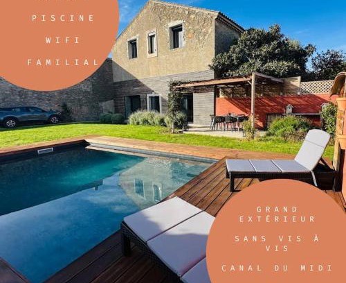 Paraza Villa | Ancien chai rénové avec piscine