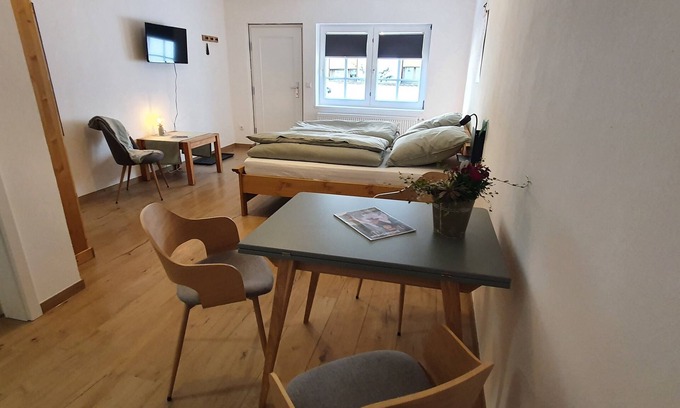 Ziegenhain Apartment | Apartment 4 with 31 sqm, (1,80m bed) Sep. Kitchen / Bathroom