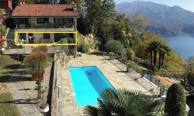 Trarego Viggiona Apartment | Apartment in Casa nel Blu with Pool - ground floor