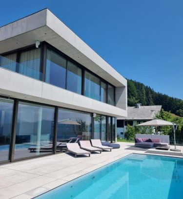 Nussdorf am Attersee Villa | Attersee Luxury Design Villa with dream views, large Pool and Sauna