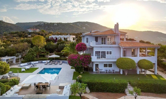 Katakali Villa | Beach front villa with private sea water pool & amazing sea view to Saronic golf