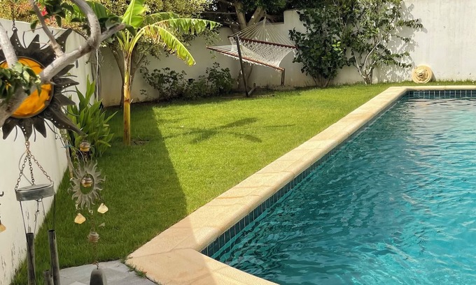 Hammamet Interieure Villa | Beach view villa in tranquil Hammamet AC, pool, 15min walk to the beach