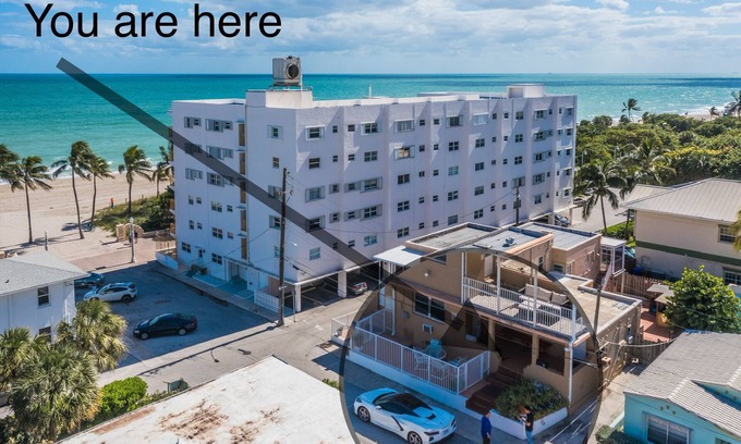 Hollywood South Central Beach Apartment | Beachfront 1BR/1BA/Ocean View Patio and Free Parking