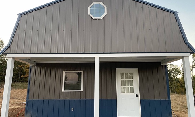 Johnson County Cabin | Blue Cabin in the woods close to Whiteman AF Base and Univ. of Central Missouri