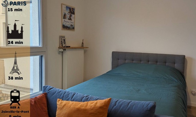 Champigny-sur-Marne Apartment | Bright studio near Paris with easy access to Disneyland via the RER A line