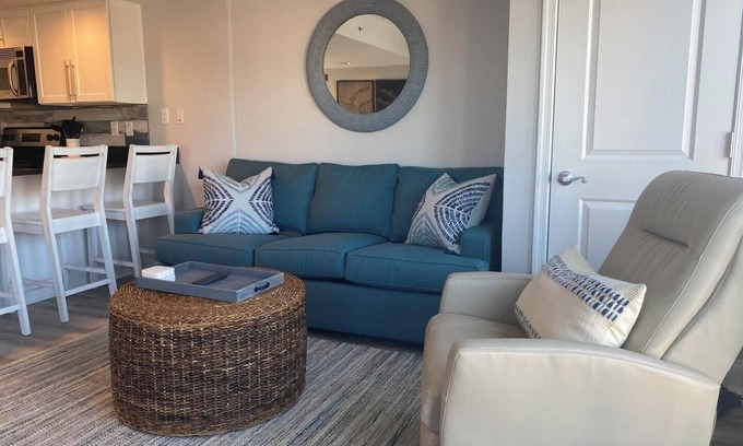 Rehoboth by the Sea Condo | Charming 2-Bedroom Condo in Dewey Beach, Pool, 1 Block to Ocean & Walk to Town!