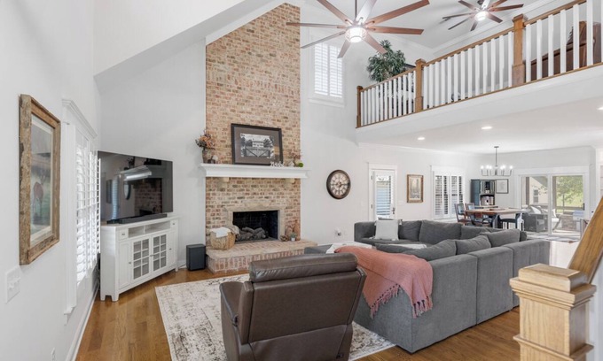 Bethpage House | Charming 3 bed, 2.5 bath farmhouse with hot tub, firepit, and seasonal pool!
