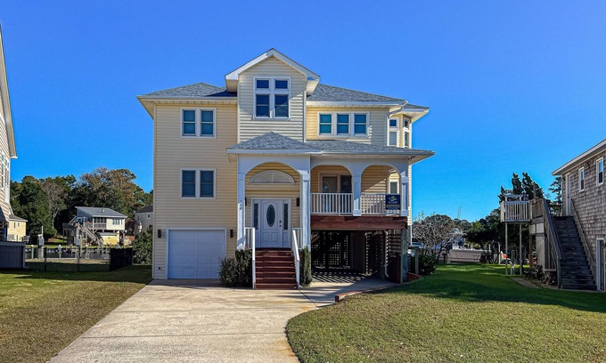 Colington Harbour House | Charming 4BR waterfront home with Private Hot Tub
